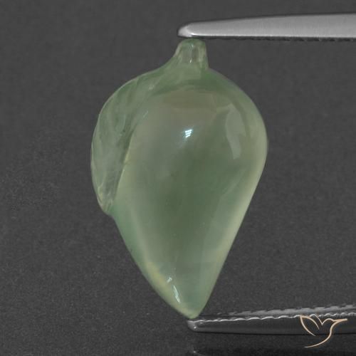 7.18ct Natürlicher Helles Birnengrün Prehnit, Fantasie, Lichtdurchlässig