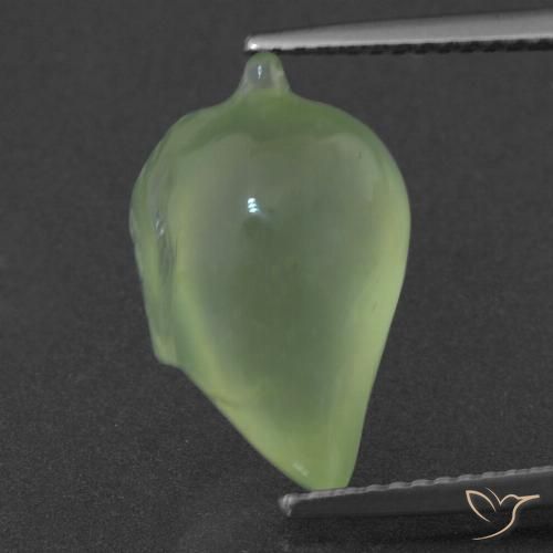 7.94ct Natürlicher Blasses Birnengrün Prehnit, Fantasie, Lichtdurchlässig