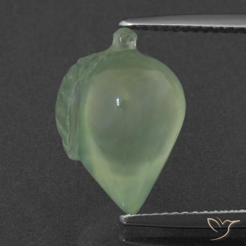8.08ct Natürlicher Blasses Limettengrün Prehnit, Fantasie, Lichtdurchlässig