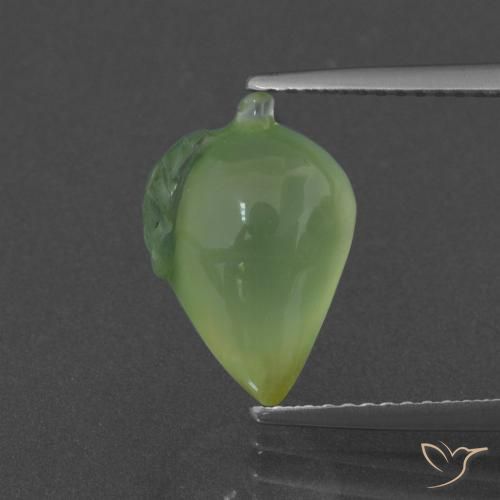 5.23ct Natürlicher Warmes Grün Prehnit, Fantasie, Lichtdurchlässig