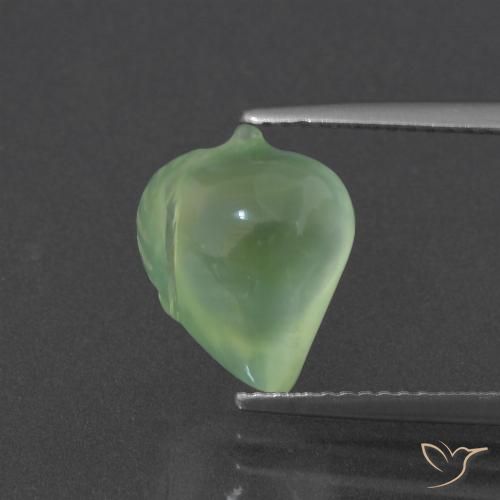 5.26ct Natürlicher Blasses Birnengrün Prehnit, Fantasie, Lichtdurchlässig