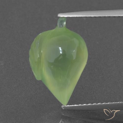 6.62ct Natürlicher Blasses Birnengrün Prehnit, Fantasie, Lichtdurchlässig