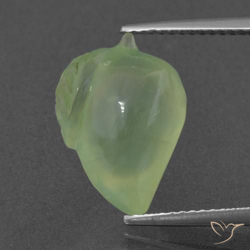 7.98ct Natürlicher Blasses Limettengrün Prehnit, Fantasie, Lichtdurchlässig
