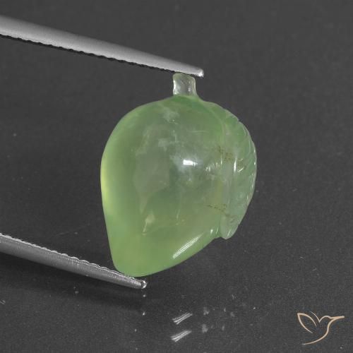 12.14ct Natürlicher Blasses Limettengrün Prehnit, Fantasie, Lichtdurchlässig