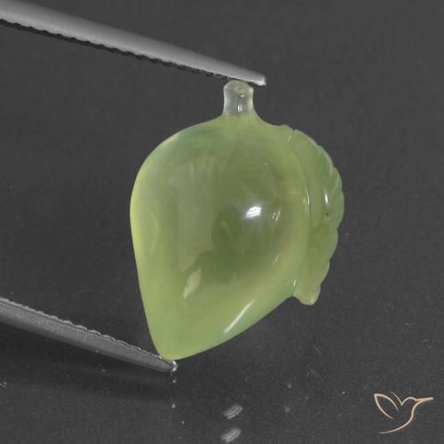 11.75ct Natürlicher gelblich-grün Prehnit, Fantasie, Lichtdurchlässig
