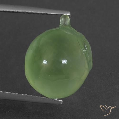 13.40ct Natürlicher Blasses Birnengrün Prehnit, Fantasie, Lichtdurchlässig