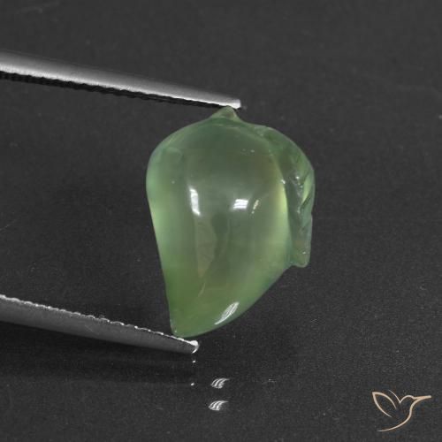 7.74ct Natürlicher Birnengrün Prehnit, Fantasie, Lichtdurchlässig