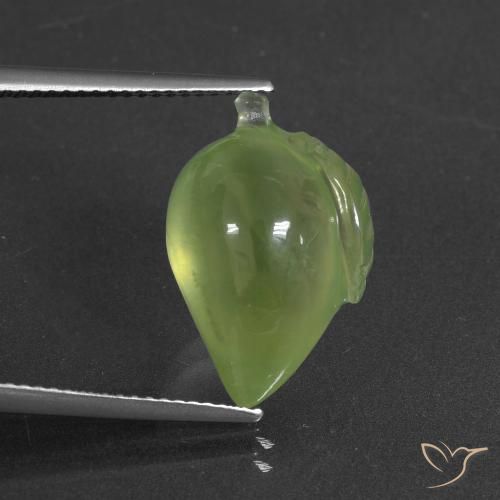 12.43ct Natürlicher limettengrün Prehnit, Fantasie, Lichtdurchlässig