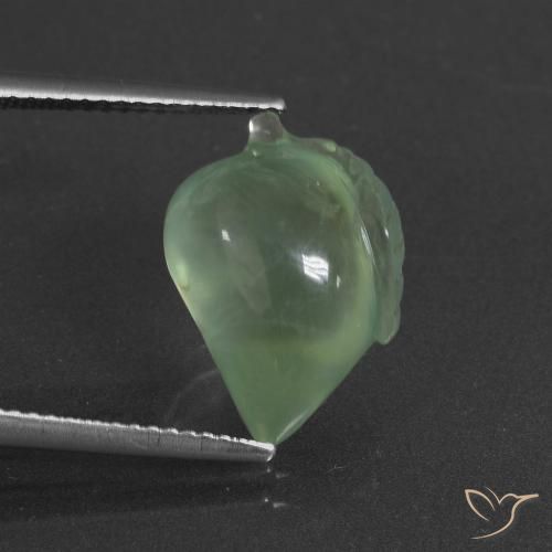 9.17ct Natürlicher Birnengrün Prehnit, Fantasie, Lichtdurchlässig