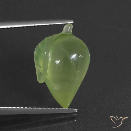 12.14ct Natürlicher Warmes Grün Prehnit, Fantasie, Lichtdurchlässig