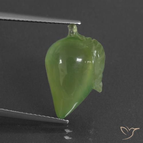 11.58ct Natürlicher Mittelgrün Prehnit, Fantasie, Lichtdurchlässig
