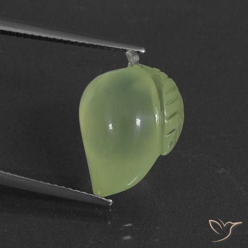 12.21ct Natürlicher Blasses Birnengrün Prehnit, Fantasie, Lichtdurchlässig