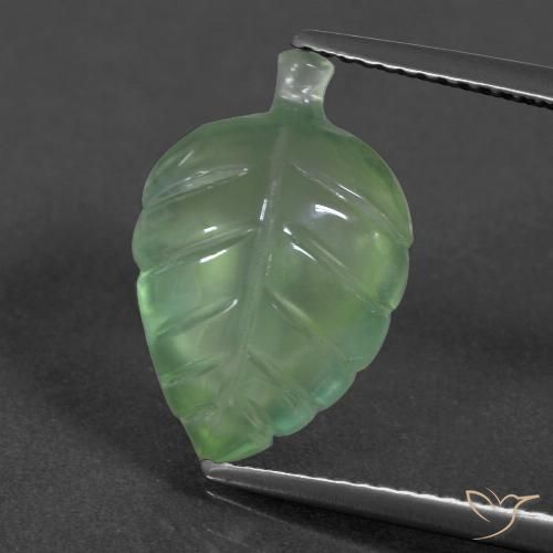 5.89ct Natürlicher Warmes Grün Prehnit, Fantasie, Lichtdurchlässig