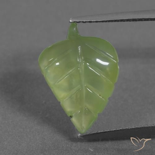 5.65ct Natürlicher Warmes Grün Prehnit, Fantasie, Lichtdurchlässig