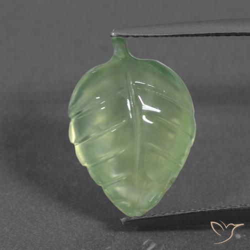 5.49ct Natürlicher Blasses Birnengrün Prehnit, Fantasie, Lichtdurchlässig