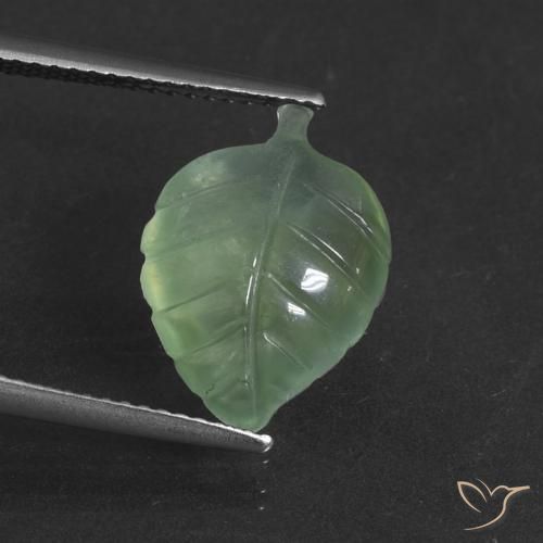 5.62ct Natürlicher Warmes Grün Prehnit, Fantasie, Lichtdurchlässig