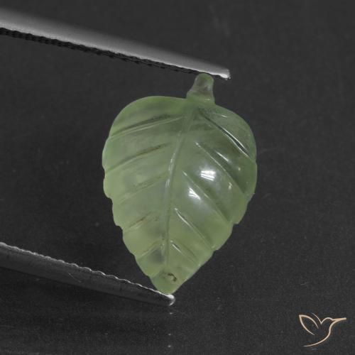 4.61ct Natürlicher Blasses Limettengrün Prehnit, Fantasie, Lichtdurchlässig