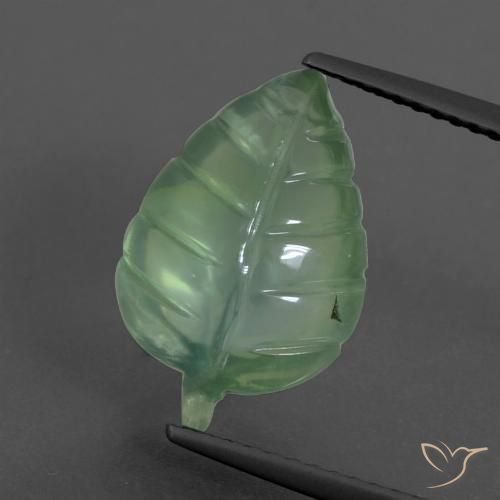 4.94ct Natürlicher Blasses erdiges Grün Prehnit, Fantasie, Lichtdurchlässig