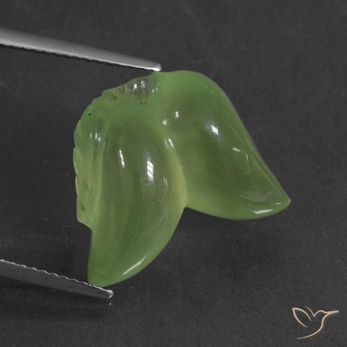 14.66ct Natürlicher Warmes Grün Prehnit, Fantasie, Lichtdurchlässig
