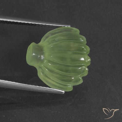 10.71ct Natürlicher limettengrün Prehnit, Fantasie, Lichtdurchlässig