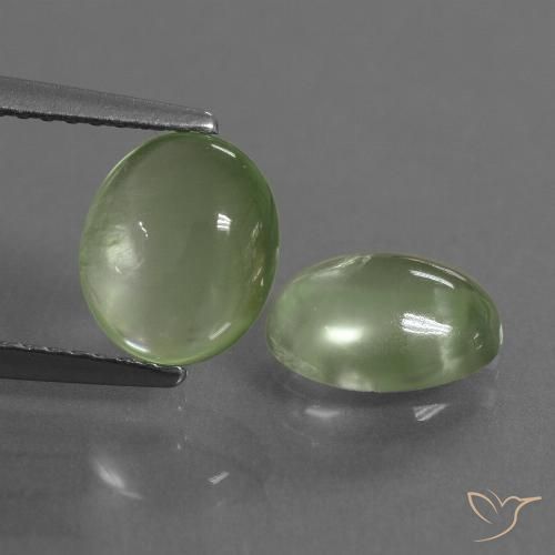 2.85ctw Natürlicher hellgrün Prehnit, Oval, Transparent
