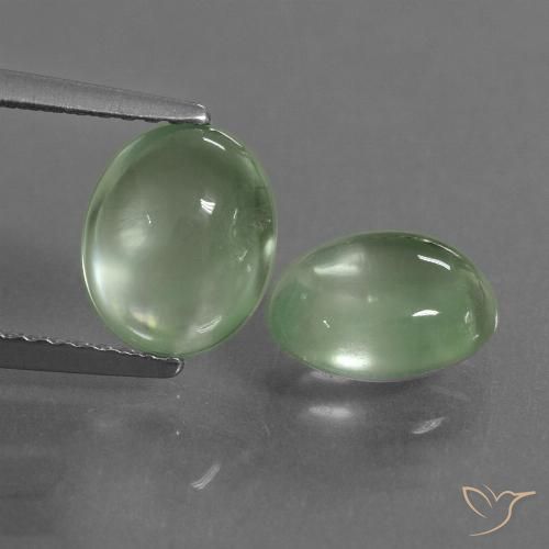 3.79ctw Natürlicher Helles Birnengrün Prehnit, Oval, Transparent