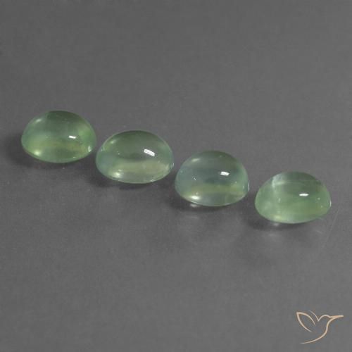 6.48ctw Natürlicher Sehr helles Grün Prehnit, Oval, Transparent