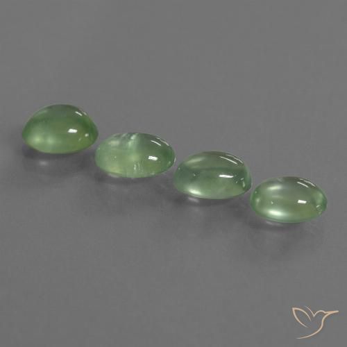 5.77ctw Natürlicher Hellgelb Grün Prehnit, Oval, Transparent
