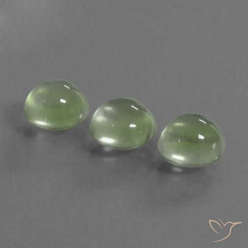 5.89ctw Natürlicher gelb-grün Prehnit, Runden, Transparent