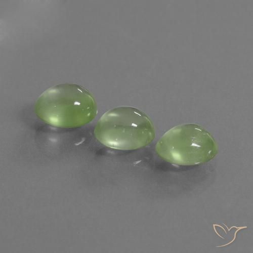 3.69ctw Natürlicher gelblich-grün Prehnit, Oval, Transparent