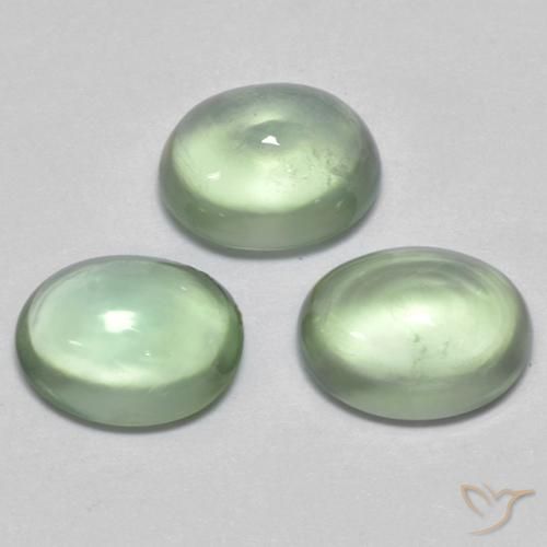 2.60ctw Natürlicher Helles Birnengrün Prehnit, Oval, Transparent