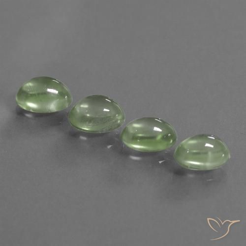 6.48ctw Natürlicher Hellgelb Grün Prehnit, Oval, Transparent
