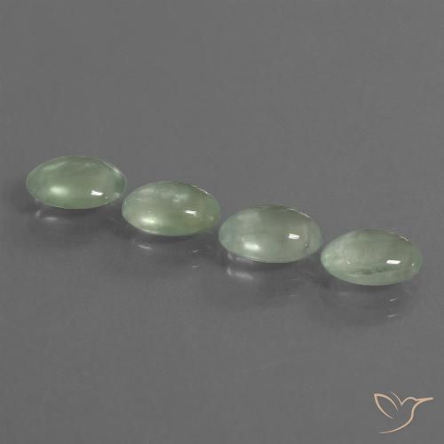 6.00ctw Natürlicher Blasses Birnengrün Prehnit, Oval, Transparent