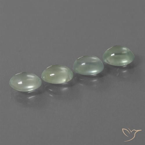 6.19ctw Natürlicher Sehr helles Grün Prehnit, Oval, Transparent
