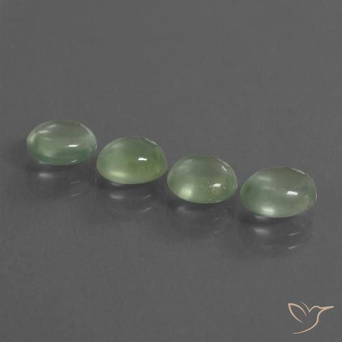 5.54ctw Natürlicher Helles Birnengrün Prehnit, Oval, Transparent