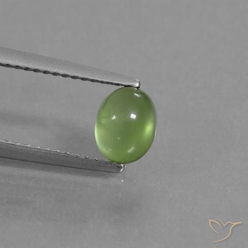 1.16ct Natürlicher gelblich-grün Prehnit, Oval, Transparent