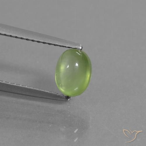 1.36ct Natürlicher gelblich-grün Prehnit, Oval, Transparent