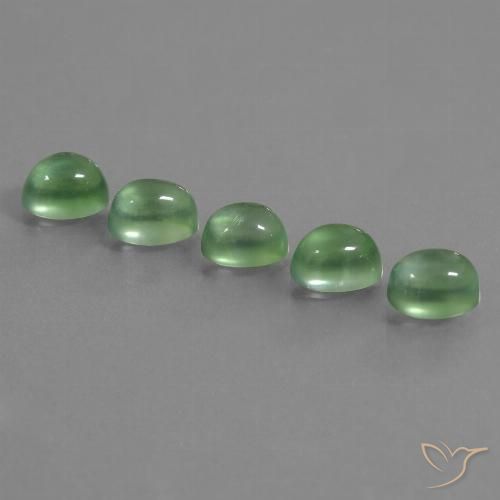 7.02ctw Natürlicher Warmes Grün Prehnit, Oval, Transparent