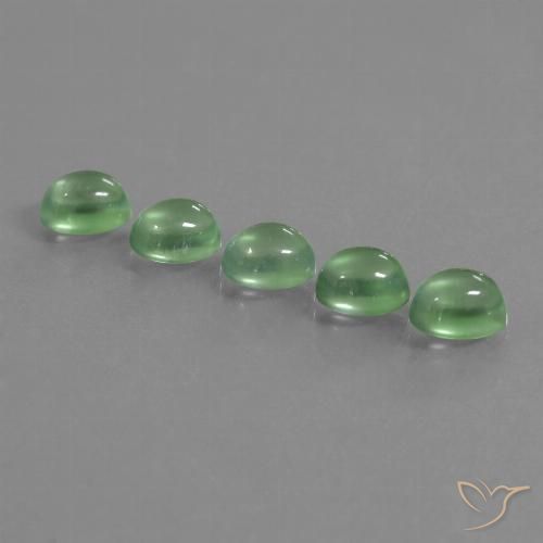 5.92ctw Natürlicher Warmes Grün Prehnit, Oval, Transparent