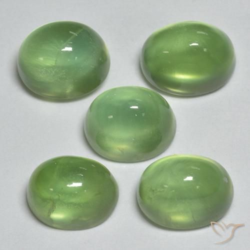 7.52 ct natürliche limettengrün Prehnit-Edelsteine, Oval, Transparent