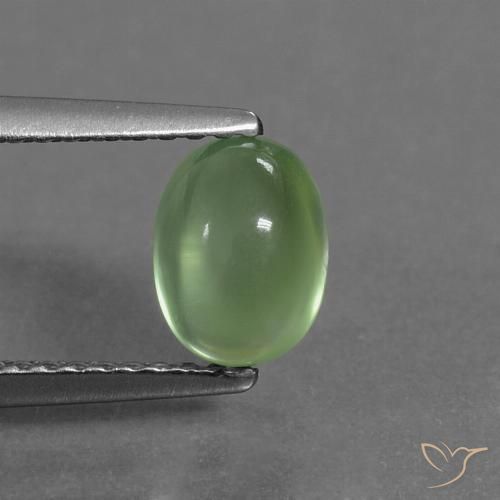 1.29ct Natürlicher Mittel-Hellgrün Prehnit, Oval, Transparent