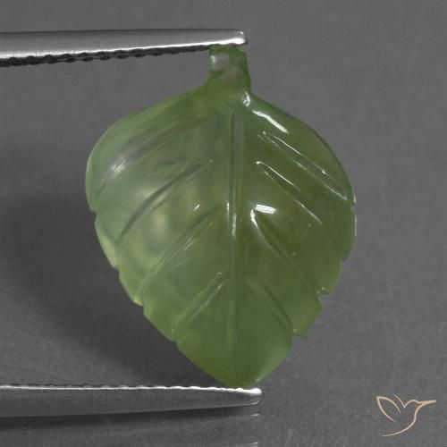 8.63ct Natürlicher Warmes Grün Prehnit, Fantasie, Transparent