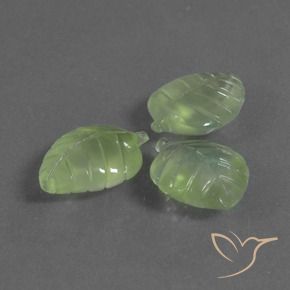 21.73 ct natürliche Blasses Limettengrün Prehnit-Edelsteine, Fantasie, Transparent