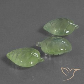 21.73 ct natürliche Blasses Limettengrün Prehnit-Edelsteine, Fantasie, Transparent