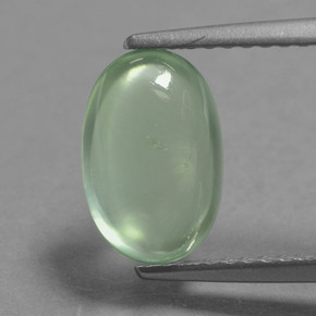 2,05 ctw natürlicher grüner Prehnit, Oval Schliff, Lichtdurchlässig