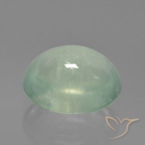 9,17 ctw natürlicher Blasses Mintgrün Prehnit, Oval, Lichtdurchlässig