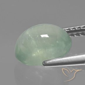 9,17 ctw natürlicher Blasses Mintgrün Prehnit, Oval, Lichtdurchlässig