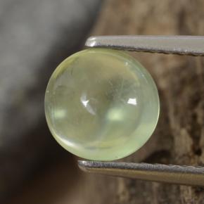 1,29 ctw natürlicher grüner Prehnit, Rundschliff, Transparent