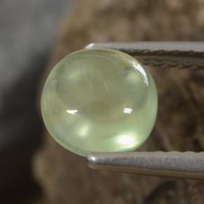 1,29 ctw natürlicher grüner Prehnit, Rundschliff, Transparent