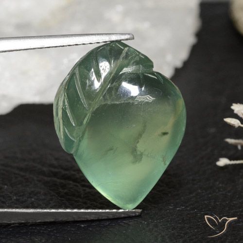 19.72ct Natürlicher Erdiges Grün Prehnit, Fantasie, Transparent